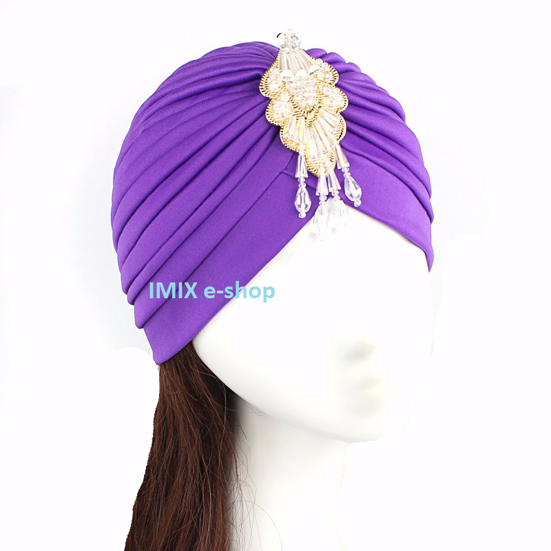 Orientální turban arabská čepička zdobená - více barev