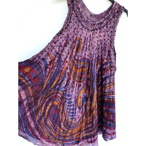Dámské letní volné šaty na ramínka batikované Africa