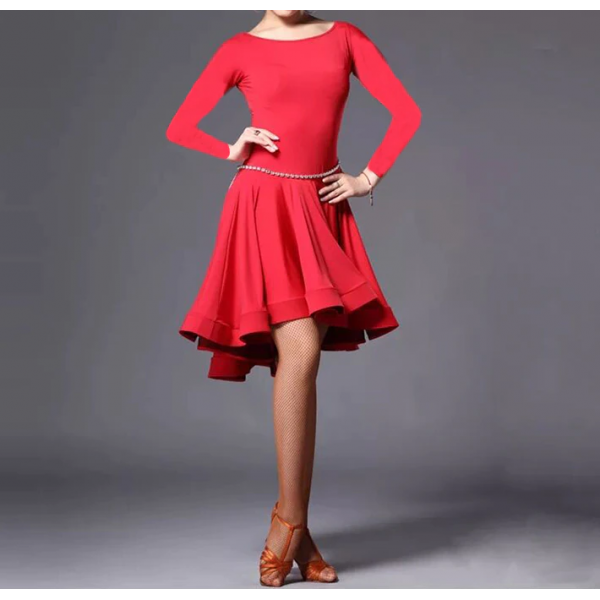 Taneční krátké šaty s kolovou sukní Victoria - dlouhý rukáv