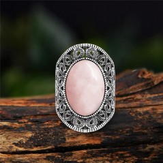 Velký prsten s přírodním kamenem Růženín
