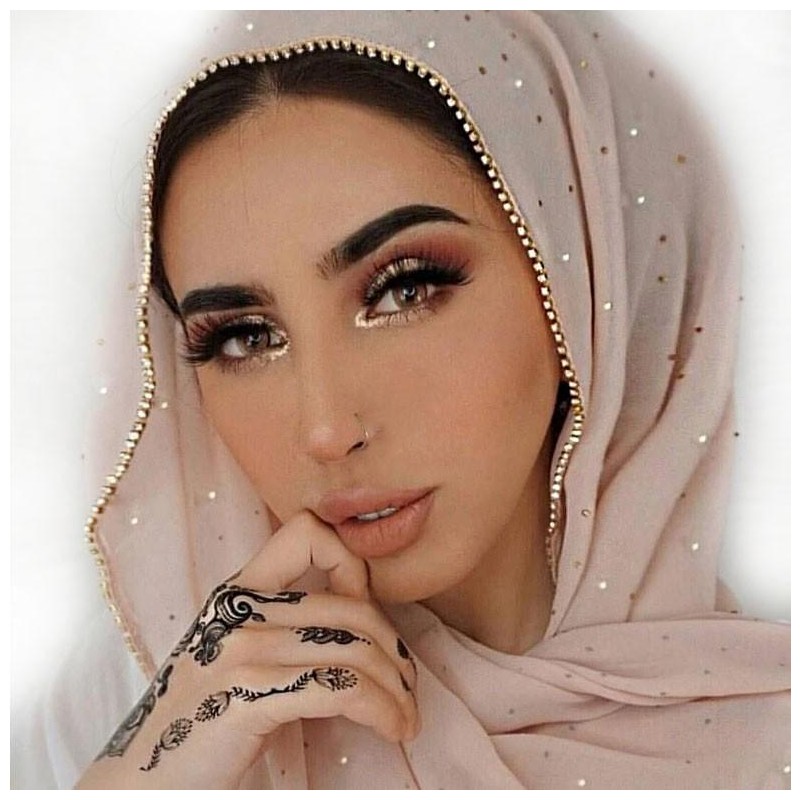 Šátek na hlavu, závoj v arabském stylu zdobený - více barev