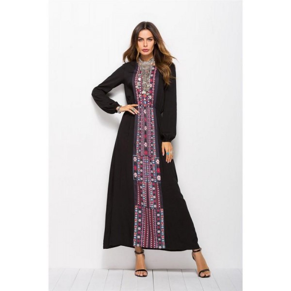 Dámské šifónové orientální dlouhé šaty v marockém stylu - Více barev!