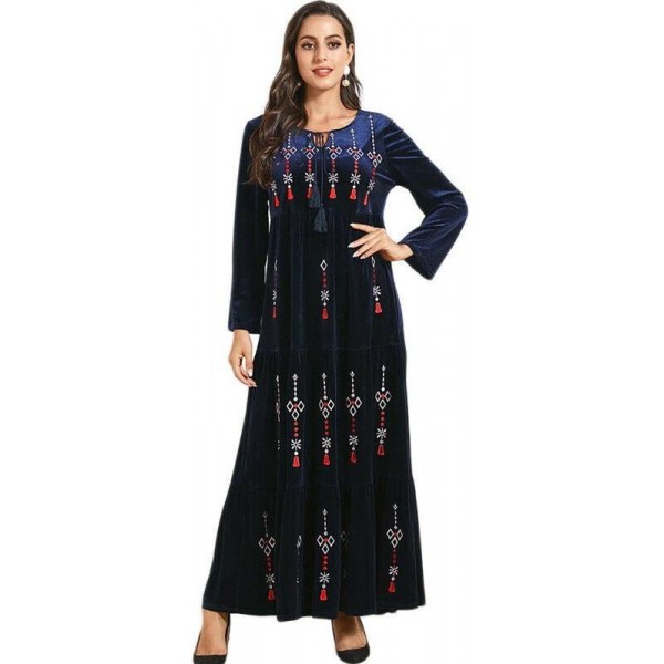 Orientální dlouhé šaty Abaya DUBAJ tmavě modré